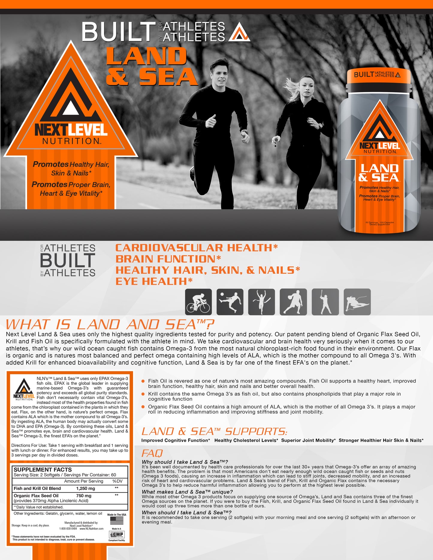 Land & Sea Omega 3 Heart & Skin Health Support