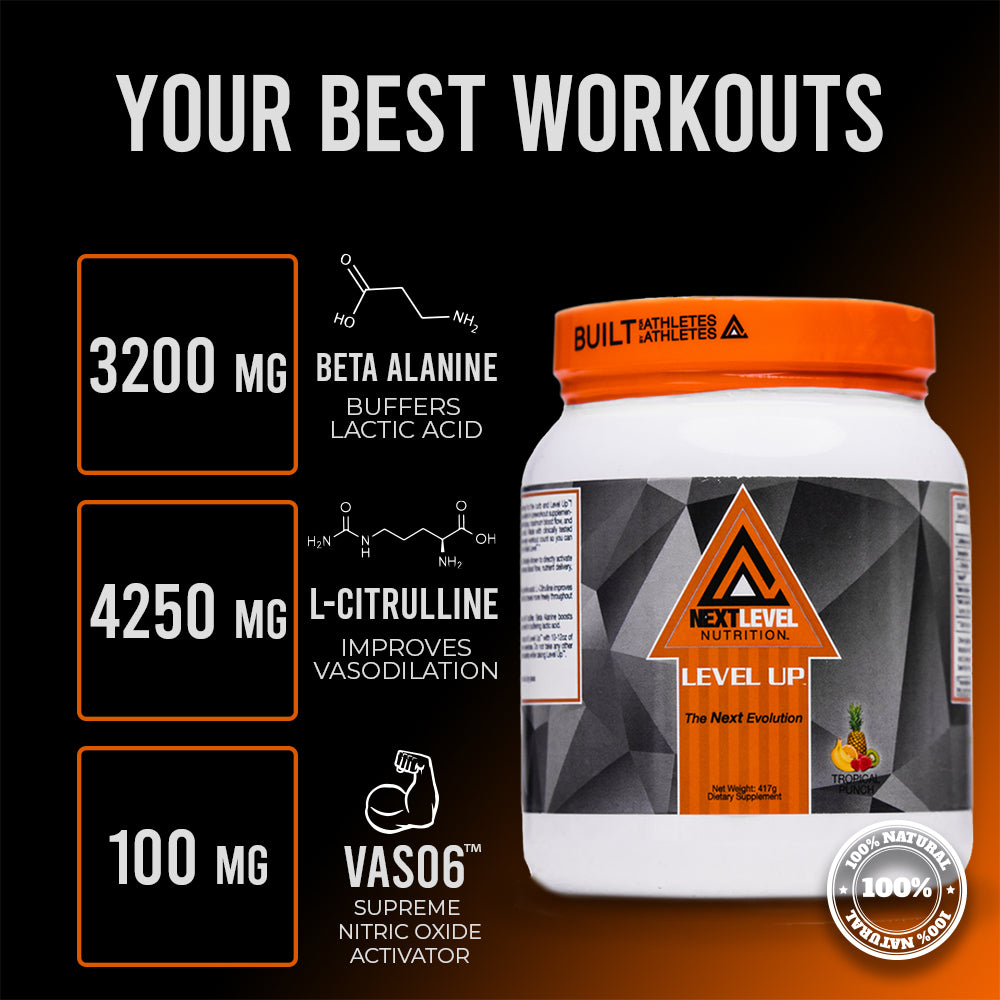 Level Up Pre Workout | Increase Intensity & Focus | 30 Servings